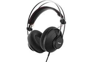 Roxel RX240 Casque TV et casque de studio, casque supra-auriculaire fermé, coussinets d'oreille en velours respirant, avec câble d'extension de 5 m, prise jack 3,5 mm et 6,35 mm (noir)