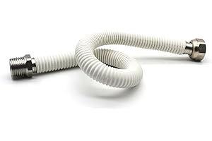 DOJA Barcelona | Latiguillos Extensible Gas | M-H | 1/2 | 300-470mm | Pack 1 | Latiguillo Gas Natural, Latiguillo de Gas Butano/Propano para Estufa, calentador de Agua, Secador