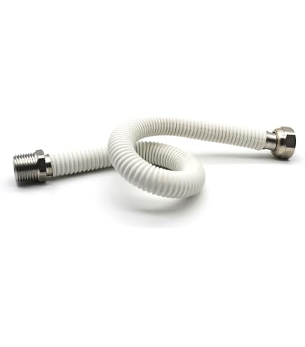 SPARES2GO Tubo Gas Universale Per Forno 0,9 M – Raccordo Dritto A Baionetta 1/2'', Certificato BS EN14800 CE, Adatto Per GPL E Metano – Kit Con Nastro PTFE