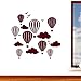 Children's Hot Air Balloons with Clouds & Birds Wall Sticker - Art Vinyl Decal Stickers, Childrens Bedroom, Easy to Apply, Free Applicator, Easy Peel - (Please Choose Your Size & Colour Using the Selection Boxes) - by Rubybloom Designs