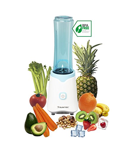 SUNTEC Smoothie Maker SMO-9943 [Inkl. 2 Sportflaschen à 600 ml, auch für Eis geeignet, NEU: max. 350 Watt]