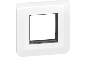 LEGRAND | Plaque Mosaic Avec Support, Fixation À Vis Pour 2 Modules, Design Contemporain Blanc Brillant, Montage Encastré Facile