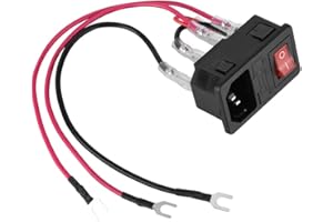 ASHATA Wbudowany wyłącznik zasilania gniazdo, zasilacz Richer-R 15A moduł przełącznika gniazdo wyłącznik moduł adaptera wtyczki U z bezpiecznikiem do drukarki 3D