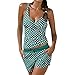 Produktbild SMILEQ Damen Tankini, Bikini-Badeanzug Beachwear Badebekleidung bathingsuit mit Push Up, grün, Asiatisch XL