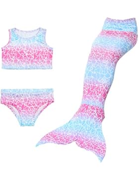 Multicolour Mädchen Meerjungfrauen Bademode Badeanzüge Bathing Suit Tauchanzug Bikini Kostüm Tankini Schwimmanzug...