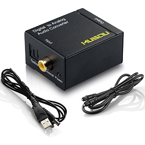 MUSOU Convetidor de Digital a Analógico Conversor de DAC Toslink Coaxial Óptico a RCA L/R Soporta Cable SPDIF de Audio Óptico Transformador de HDMI Audio para PS3 4 Xbox Android BLU-Ray Home Cine