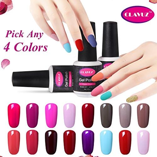 CLAVUZ Soak Off Gel Nail Polish Set Pick Any 4 Colours Professional UV LED Manicure Pedicure Salon Nail Art