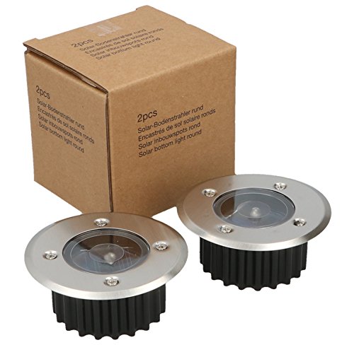4er Set (4 Stück) Solar, Bodeneinbaustrahler, Gartenwegbeleuchtung, Außenleuchte, Bodenstrahler, Einbaustrahler