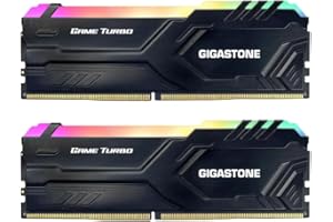 【RGB DDR4 RAM】GIGASTONE Game TURBO 32GB Kit(2x16GB) DDR4 3200MHz PC4-25600 CL 16-18-18-40 Intel XMP 2.0 AMD Ryzen 1.35V UDIMM 288pin Unbuffered Non ECC Ideale Desktop alta prestazione Memoria-Nero