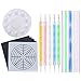 Produktbild auihiay 15 Stück Mandala Malerei Kits Mandala Dotting Tools mit Mandala Schablone, cardstocks, Acryl Dotting Ruten, Farbwanne und doppelseitig Dotting Tools für Kids 'Handwerk, Rocks Gemälde DIY