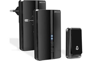 Bell4U Timbre Inalámbrico 2 Receptor IP65 Impermeable 100m Timbre Inalámbrico Exterior, 4 Niveles de Volumen (0-110dB) y 51 Melodías para Hogar. No Necesita Batería