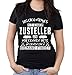 Produktbild Leg dich niemals mit einem Zusteller an Girlie Shirt | Kurier | Lkw | Uniform | Sprüche | Beruf | Arbeit | Auto | Frauen | Damen | Fun (XL, Schwarz)