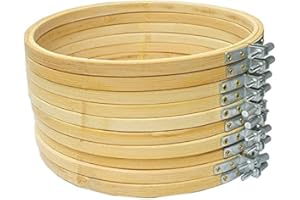 Cleana Arts 10 Pezzi Cerchio da Ricamo Cerchio di bambù Cerchio Punto Croce Anello (8cm)