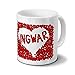 Produktbild Tasse mit Namen Ingwar - Motiv Rosenherz - Namenstasse, Kaffeebecher, Mug, Becher, Kaffeetasse - Farbe Weiß