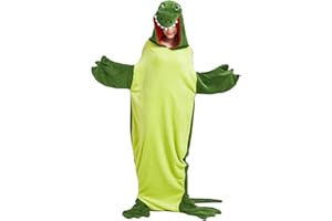 AYBUY Saco de Dormir de Cocodrilo, Saco de Dormir con Cremallera de Cocodrilo，Dormir de Franela Súper Suave y Acogedor con Capucha y Cola