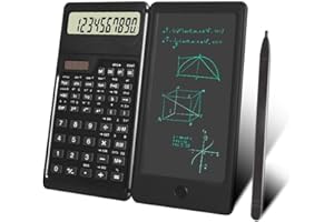 PEPPY Advanced Scientific Calculator with 450 Functions, 4-Line Display, Battery Powered, Notepad and Erasable LCD Writing Tablet, Ideal for Students and Professionals, Calculator School Scientifi
