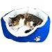 Produktbild Yihya Nette Oval Form Weich Warm Indoor Haustier Pet Puppy Hundehütte Höhle Vlies Plush Hund Katze Kätzchen Bett Haus mit Abnehmbarem Nest Pad Mat Größe Groß: 60*55cm / Blau