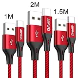 【Ideal Länge USB C Kabel】Drei verschiedene Längen (1m,1.5m,2m) Nylon Typ C Ladekabel ist ideal für Sie, entweder zu Hause, im Büro, im Auto oder auf anderen mehreren Plätzen. Keine Sorgen mehr für lange Distanzen von Ihrem Ladekabel.