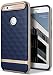 Produktbild Google Pixel XL Hülle, Caseology [Parallax Serie] Schlanke Hülle mit Textur Doppelter Schutzschicht Sichere Haftung geometrisches Design [Navy Blau - Navy Blue] für Google Pixel XL (2016)