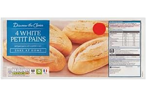 LONDON GROCERY Discover the Choice 4 White Petit Pains 4x75g x Case of 15 | Bake at Home French Bread Rolls | Soft Inside, Crispy Crust | Fresh Baked Aroma | Catering Pack