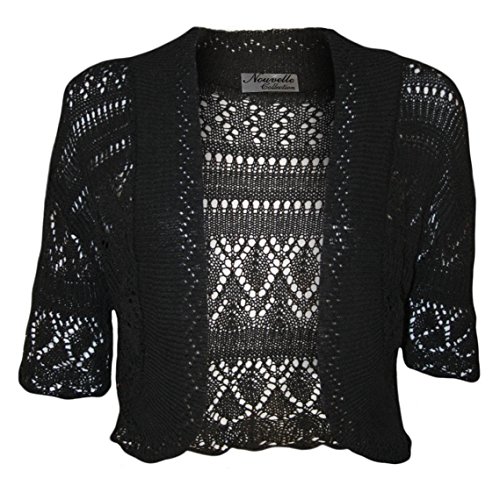 Ladies Crochet Knitted Bolero Shrugs Womens Short Sleeve Cropped Cardigan Tops