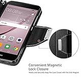 Huawei Nova Hülle,Vakoo Bookstyle Handyhülle Premium PU-Leder Tasche Flip Case Brieftasche Etui Handy Schutzhülle für Huawei Nova (Schwarz) - 