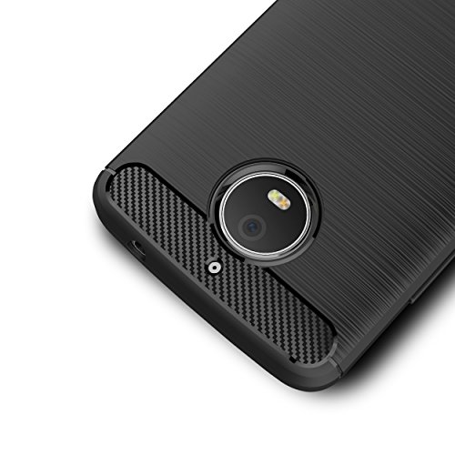 Funda MOTO E4 PLUS Carcasa MOTO E4 PLUS    KuGi Slim Soft Silicon Shockproof Caso de lujo con cubierta de textura de fibra de carbono cubierta de protecci  n de Silicona Carcasa Funda para MOTO E4 PLUS 2017 Smartphone negro 
