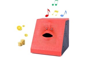 WeFoonLo Moneta di Novità Mangiare Musicale Face Bank Raccolta Automatica di Risparmio di Moneta Piggy Bank per Bambini (mattoni rossi)