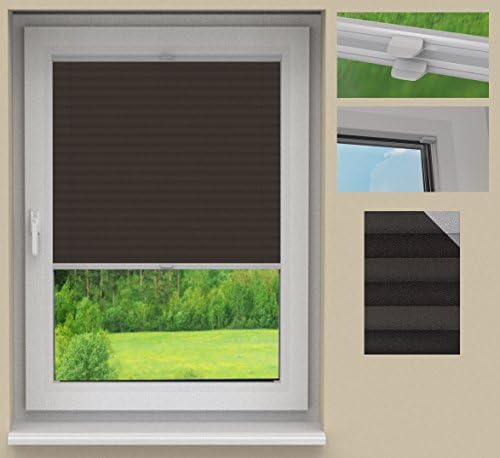 vehicles UX24 Pleated Cosmo fabric made to measure: Brown Perlex (Colour: White/PLB011)/application: Glazing Rebate, Polyester, Höhe 110,1 bis 120cm (Farbe: Braun), Breite 90,1 bis 100cm