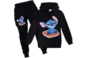 Proxiceen Stitch - Sudadera con capucha y diseño de dibujos animados para niños y niñas