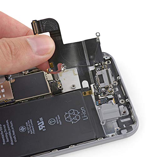 MMOBIEL   Conector Dock para iPhone 6  Plateado Blanco  de Repuesto Puerto USB  Cable Flex  Micr  fono  Audiojack  Conexi  n de Antena y bot  n de Inicio Instalado  Incl  2 x Destornilladores