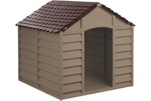 Starplast Grande niche d'extérieur en plastique pour chien, résistante et anti-rouille, 50-701, Chocolat et Moka