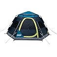 Coleman Camp Burst 4-Person Camping Tent, Umbrella-Style Pop-Up Tent with 45s Easy Setup, Dark Room Option Available, Tub Floor and Taped Seams Keep You Dry, 360° Views