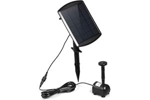 Decdeal Solarpumpen Mini Teichpumpe Springbrunnen Bürstenloser Pumpen Leistungsverbrauch DC 4.5-10V Solarstromverbrauch 9V 1.8W Boden Einlegen und Wandmontage
