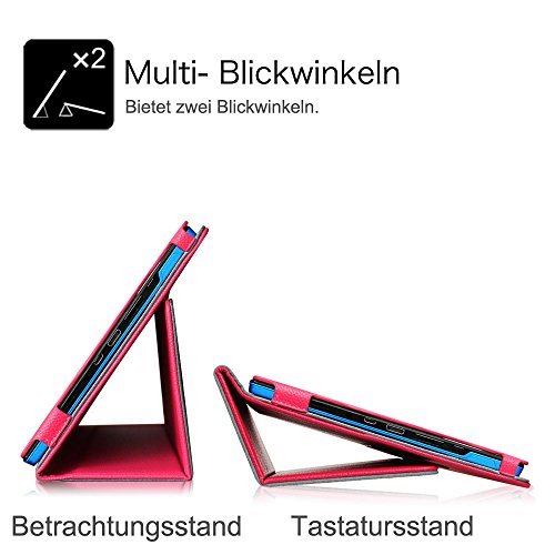 Fintie Medion Lifetab S10366 / S10333 / S10334 / S10345 / S10346 / S10365 / P10341 Hülle – Folio Kunstleder Schutzhülle Tasche Cover Case Etui mit Ständerfunktion und Stylus-Halterung für MEDION LIFETAB S10366 / S10333 / S10334 / S10345 / S10346 / S10365 / S10366 / P10341 (10,1 Zoll) Tablet-PC, Magenta - 6