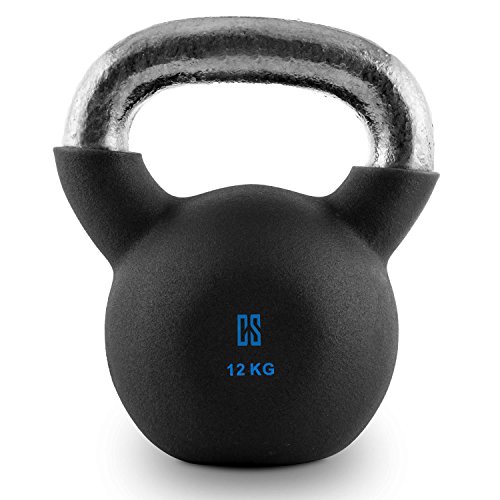 Capital Sports V-ket Kettlebell Kugelhantel mit flächenschonender Vinyl-Ummantelung (großzügiger Griffbügel, aufgedrucktes Gewicht, abgeflachter Boden) schwarz-blau - 2