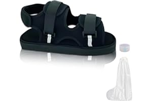 HLIWS 1 Pezzo Scarpe in Gesso per Piedi, Scarpe da Riabilitazione Regolabili, Scarpa Post Operatoria, per Piede Destro e Sinistro, Adatto per Fratture, Distorsioni del Piede, Gessatura, Nero