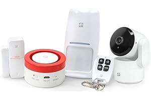 Garza Smart - Kit Sistema de Alarma y Seguridad Inteligente Wifi 2,4 GHz con Cámara 1080p 360º para el hogar, Sirena 120 dB, Sensores de Movimiento y Apertura de Puertas/Ventanas, Control por voz/app.
