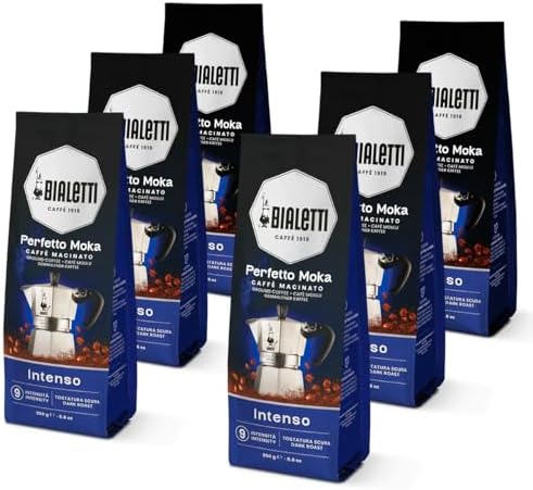 Bialetti Perfetto Moka Caffè Macinato, 1.5 Kg, Intenso - 6 x 250 g