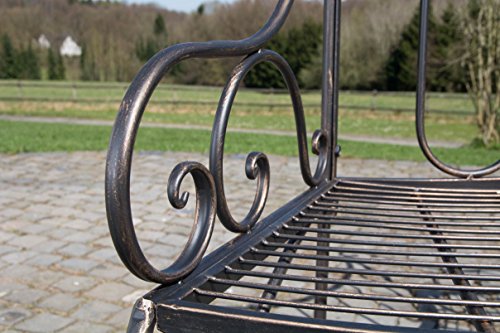 CLP Metall Eckbank / Baumbank JETTE, Eisen lackiert, Stil antik, Größe ca. 140 x 60 cm bronze - 6
