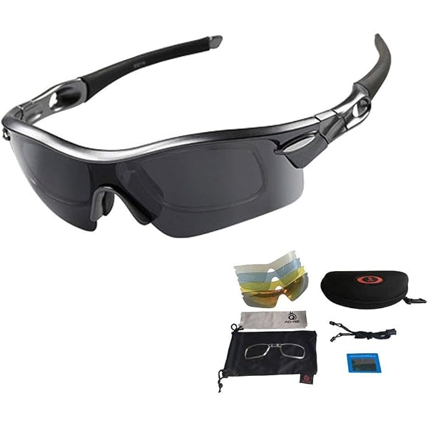 FAGUMA Polarisierte Sport-Sonnenbrille – UV400-Schutz, Schwarzer Rahmen/graue Gläser