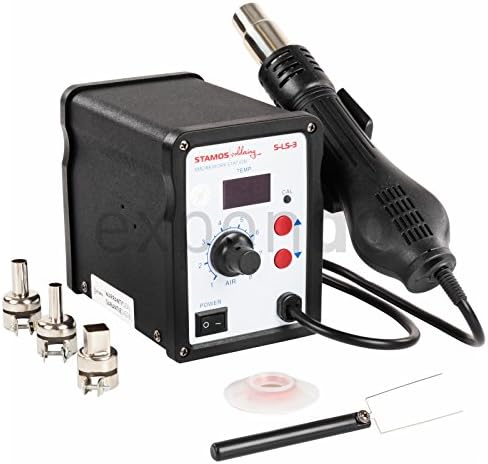 Stamos Soldering - S-LS-3 - Digital Soldering Station - Hot Air Gun - Holding Rack - 650 Watt