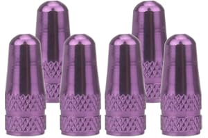 SENZEAL Bouchon de Valve de Pneu 6 Pièces Capuchon Bouchon de Valve, Presta Anodisé Vélo Bouchon, Anti-poussière de Vélo pour Bicyclette VTT, Valve de Pneu Vélo pour Route VTT Bicyclette (Violet)