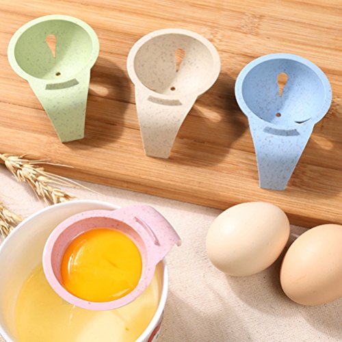 Eigelbtrenner,OUNONA 3Pcs Eigelb Separator Küchenhelfer Eiertrenner Eier trennen Trenner(Rose) - 2