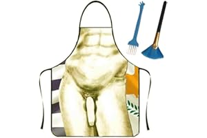 Anzhee Sexy Funny Kitchen Cooking Apron Novelty BBQ Barbecue Motif Party Costume Apron For Men Women Friend Creative Gift