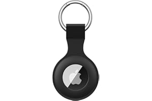 Wanme Hülle für Apple AirTag Anhänger mit Schlüsselanhänger, AirTags Silikon Tragbar Keyring Abdeckung, Schutzhülle für Apple AirTag Case Tracker (Schwarz)
