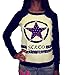 XQL Women's Casual Five-pointed Star Printed Round Neck Sweatshirts Blue M