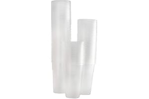 Caterserve 100 Large Plastic Glasses - Beer Cups Made from Clear PP Half Pint to line