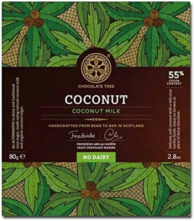 Chocolate Tree, Coconut, no dairy 55% milk chocolate bar