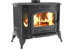 KRATKI Stufa a legna in ghisa KOZA K9 10kW Ø130mm - efficiente gamma di potenza 8,5-12,5kW, Stufa in ghisa economica ECO-DESIGN- Stufe Vintage & Svedesi - Classe di efficienza energetica A